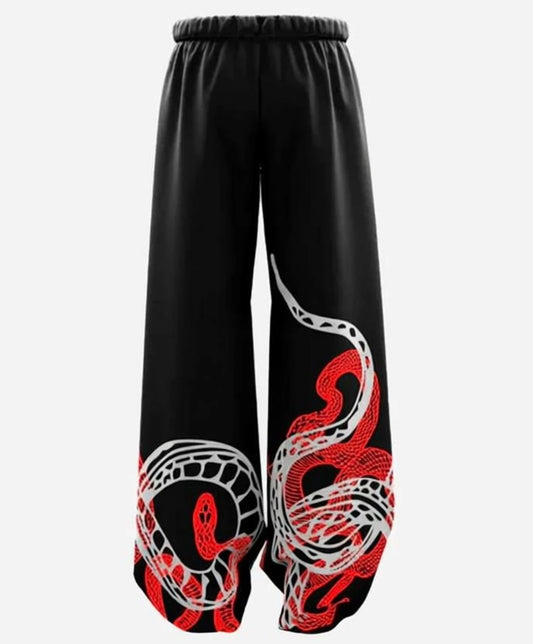 Red Venom Black Baggy Pants