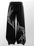 Men Black Printed Trackpants